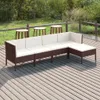 vidaXL 5 tlg. Garten Lounge Set mit Auflagen Poly Rattan Produktbild-Vorschau 2