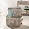 2 prútené truhlice "Star", sivé, "truhlice na poklady" Náhľad obrázku produktu 2
