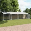 vidaXL Psí bouda se střechou a dveřmi šedá 8x2x2 m Náhled obrázku produktu 3