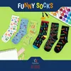 Bunte Baumwoll Basic Socken (6 Paar) mit lustigen Motiven Produktbild-Vorschau 3