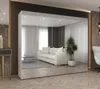 Zrcadlová šatní skříň 250 cm RABIA - bílá / zlatá Náhled obrázku produktu 1