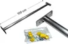A stainless steel pull-up bar with mounting hardware and accessories is displayed against a white background. A measurement of 100 cm is indicated on the bar. Náhled obrázku produktu