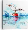 Bild auf Leinwand - Leinwandbild - Wasser Fische Möwe Produktbild-Vorschau 1