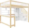 Hochbett 140 x 200 cm mit Schreibtisch, LED-Beleuchtung, Produktbild-Vorschau 9