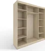An empty, open wardrobe with shelves and a hanging rail. Produktbild-Vorschau