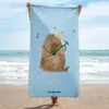 Mr. & Mrs. Panda Badehandtuch Bär Gitarre - Blau Pastell - Produktbild-Vorschau 2