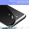 A close-up of a phone screen protector with water droplets on it, demonstrating its hydrophobic properties. Náhled obrázku produktu