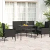 vidaXL 4-tlg. Garten-Lounge-Set mit Kissen Schwarz Poly Produktbild-Vorschau 2