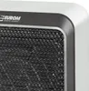 A close-up view of a white and black fan heater, showing the grill and the brand logo. Náhled obrázku produktu