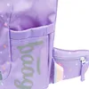 A close-up of a purple backpack with colorful polka dots and the word "baag" printed on it. Anteprima dell’immagine prodotto