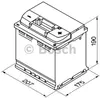A technical drawing of a car battery with dimensions indicated. Produktbild-Vorschau