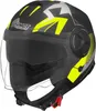 Germot Motorrad Jethelm GM 650 Matt Schwarz/Fluo-Gelb-S Produktbild-Vorschau 1