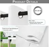 Collage of product details for outdoor curtains, showing grommets, rod pocket, and fabric texture. Náhled obrázku produktu
