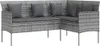vidaXL Sofa in L-Form mit Kissen Poly Rattan Grau Produktbild-Vorschau 1