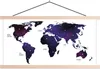 MuchoWow® Textilposter Weltkarte - Sternenhimmel - Violett Produktbild-Vorschau 1
