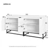 Diagram showing dimensions of a white cabinet with black legs. Anteprima dell’immagine prodotto
