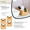 HMF Aufbewahrungskorb Korb geflochten aus Wasserhyazinthe Seegras 4er Set Größe S 22 x 17 x 12 cm Nahaufnahme Produktbild-Vorschau