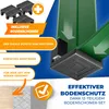 Marketing image showing protective pads for furniture legs, with text highlighting features and benefits. Produktbild-Vorschau