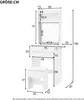 A diagram showing the dimensions of a white vanity table and stool set. Anteprima dell’immagine prodotto