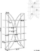 A diagram showing the dimensions of a gold-colored shelf unit with glass shelves. Náhľad obrázku produktu