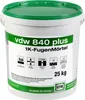 A white plastic bucket with a green lid, containing VDW 840 Plus 1K Fugenmörtel. Produktbild-Vorschau