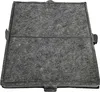 A square-shaped charcoal filter with a black border and clips on the sides, presented on a white background. Produktbild-Vorschau