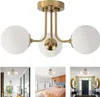 Moderne glasdeckenlampe gold, halbeinbau design mit 3 Produktbild-Vorschau 1