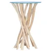 vidaXL Couchtisch mit Glasplatte 35x35x50 cm Massivholz Produktbild-Vorschau 3