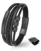 UNIQAL | Lederarmband Herren "BLACK SHAPE" Mens Leather Produktbild-Vorschau 1