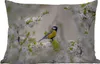 MuchoWow® Outdoor Kissen - Vogel - Kohlmeise - Blumen - Produktbild-Vorschau 1