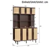 Merax Hochschrank Sideboard mit Rattan-Front, Vitrine mit Produktbild-Vorschau 7