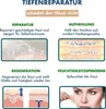 Collage of four marketing images illustrating the benefits of a skincare product, with text descriptions and diagrams. Produktbild-Vorschau