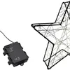 A black wire star with lights and a battery pack on a white background. Voir les images du produit
