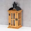 Laterne H29cm Braun Holz Metall Kerzenhalter Windlicht Produktbild-Vorschau 5