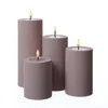 LED Stumpenkerze MIA - Kunststoff - realistische 3D Flamme - H- 10cm - outdoor - pastell lila Produktbild-Vorschau