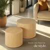 Ensemble de 2 tables basses DANNY rondes aspect bois de Voir les images du produit 7