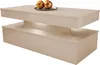 A modern, beige coffee table with two levels and internal LED lighting. Náhled obrázku produktu