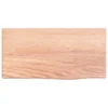 Wandregal Hellbraun 40x20x4 cm Massivholz Eiche Behandelt Produktbild-Vorschau 3