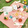 Červená pikniková deka 300 × 200 cm, skládací/s uchem, na Náhled obrázku produktu 1