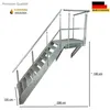 Podesttreppe Wangen- Stahltreppe 10 Stufen Höhe 190cm Produktbild-Vorschau 1