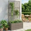 Jardinière avec treillis vidaXL, grise, 70 x 30 x 135 cm, Voir les images du produit 3