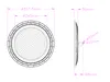 Technical drawing with dimensions of a round light fixture. Podgląd zdjęcia produktu