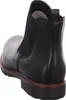 A black leather Chelsea boot is shown from the back. Produktbild-Vorschau