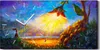 Wanduhr Uhr Wandbild Leinwand 60x30 Blume kleines Mädchen Produktbild-Vorschau 1