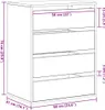 vidaXL Komoda Černá 60 x 41 x 76 cm Dřevěný materiál Náhled obrázku produktu 8