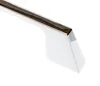 Close-up of a modern chrome cabinet handle against a white background. Produktbild-Vorschau