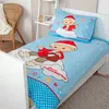 A child's bed with bedding featuring cartoon characters. Produktbild-Vorschau