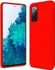 A red phone case is shown next to a smartphone. Produktbild-Vorschau