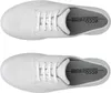 A top-down view of two white lace-up shoes. Produktbild-Vorschau