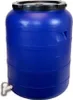 A blue plastic barrel with a black lid and a white spigot at the bottom, set against a white background. Náhled obrázku produktu